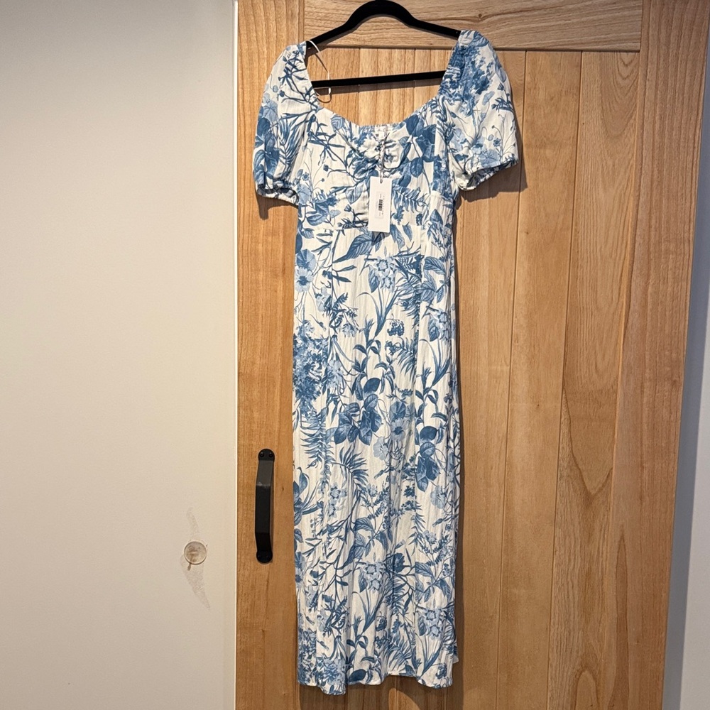 NWT Floral Blue and White Dress